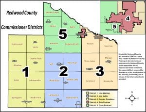 Redwood County Commissioner Districts Map