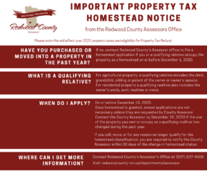 Property Tax Homestead Notice